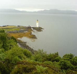 Rubha nan Gall Lighthouse, north of Tobermory. Ardnamurchen and Morvern on the horizon.