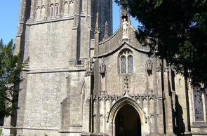 Entrance to St Andrews Church in Mells.