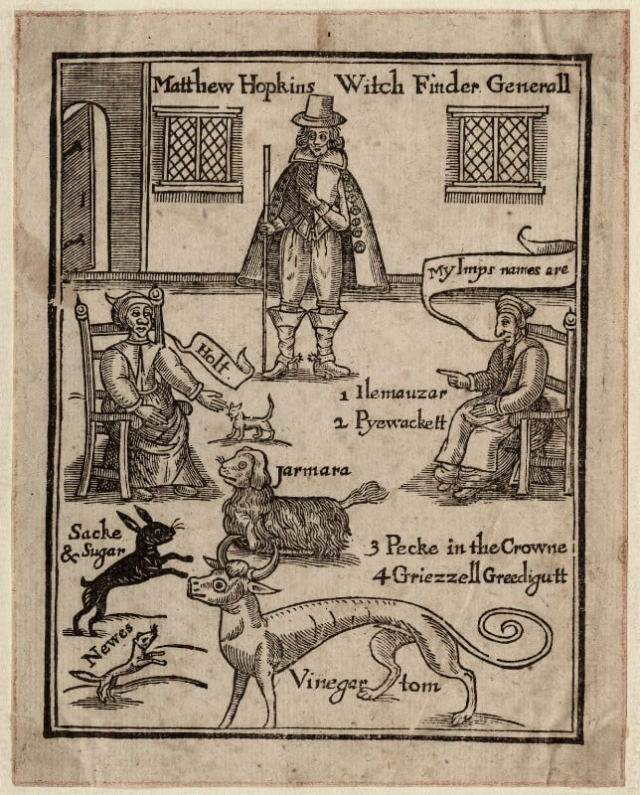 Matthew Hopkins, woodcut by unknown artist published 1647. NPG D28542 © National Portrait Gallery, London
