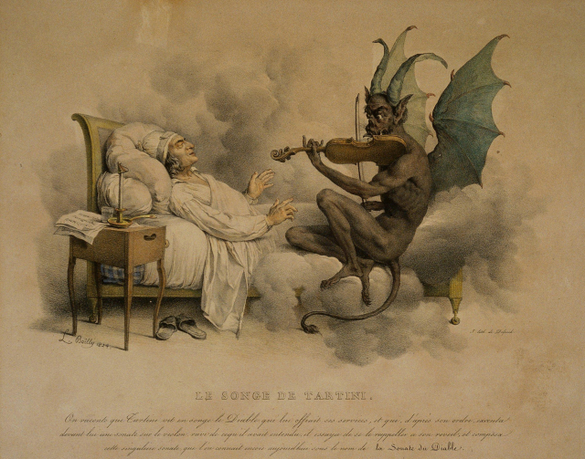 "Tartini's Dream" by Louis-Léopold Boilly (1761-1845). Illustration of the legend behind Giuseppe Tartini's "Devil's Trill Sonata". Wikimedia. Public Domain.